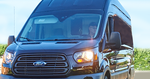 person driving transit vehicle