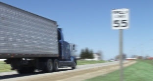 Semi truck speeding